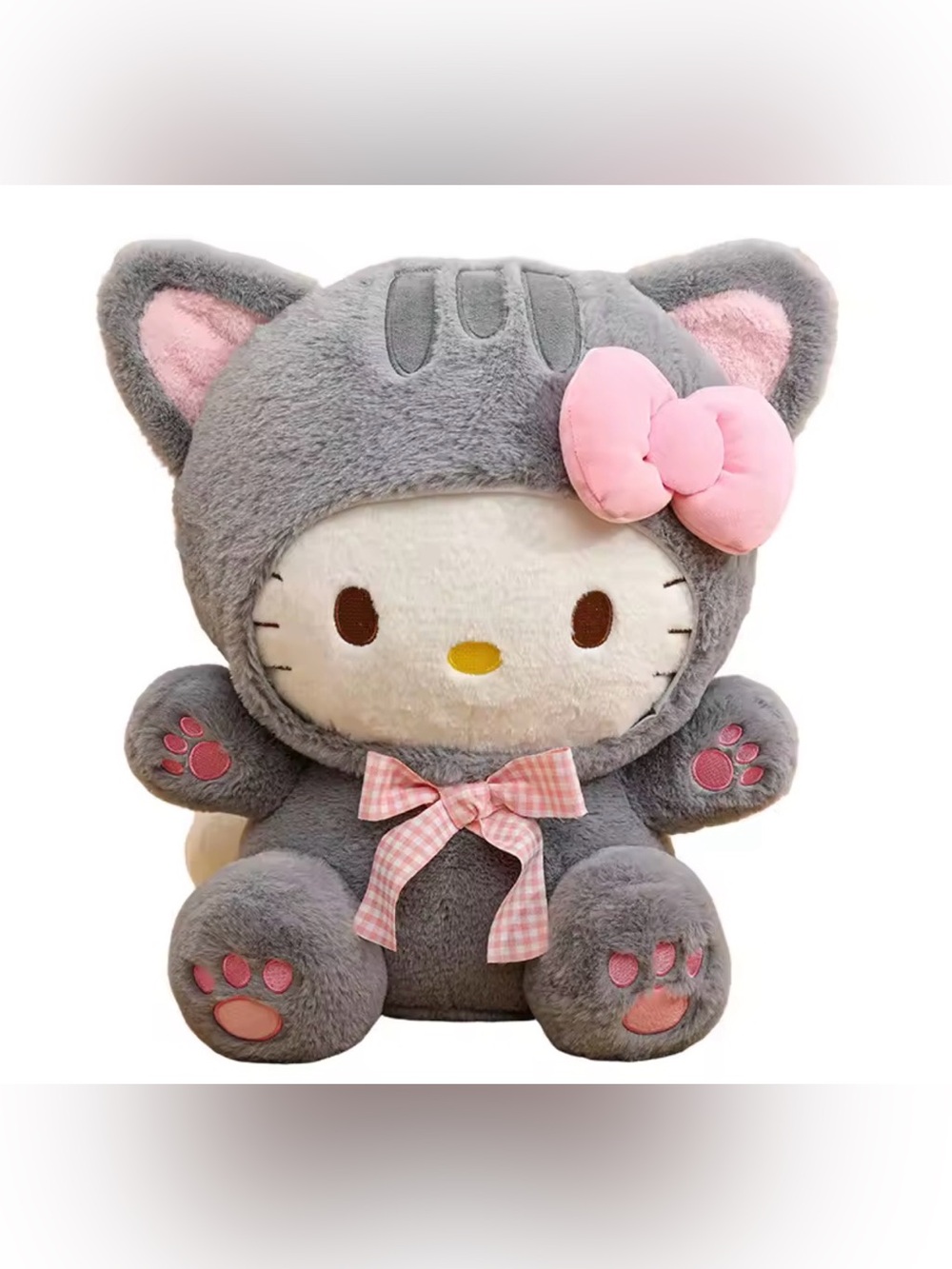 Gray & Pink Plush